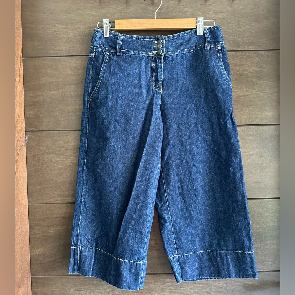 LOFT Blue Flare Wide Leg Jeans